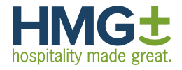 HMG+ Hospitality Made Great logo on a transparent background